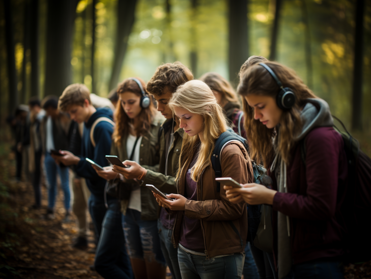 Gen Z mit Smartphones